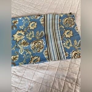 Set Of 3 Pier 1 Jacobean Blue/Brown/Gold  Floral/Stripe 16" Linen  Pillow Covers